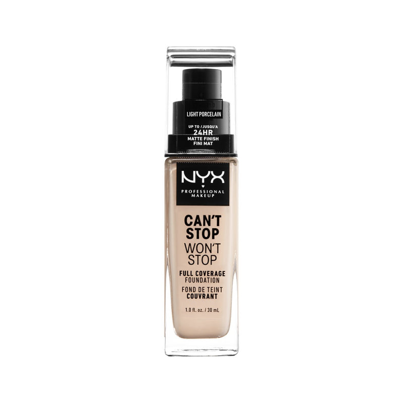 NYX Professional Makeup Can’t Stop Won’t Stop Full Coverage Foundation Up To 24HR Matte Finish. Veekindel pigmendirohke jumestuskreem matt 30ml (erinevad toonid)
