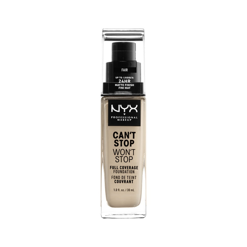 NYX Professional Makeup Can’t Stop Won’t Stop Full Coverage Foundation Up To 24HR Matte Finish. Veekindel pigmendirohke jumestuskreem matt 30ml (erinevad toonid)