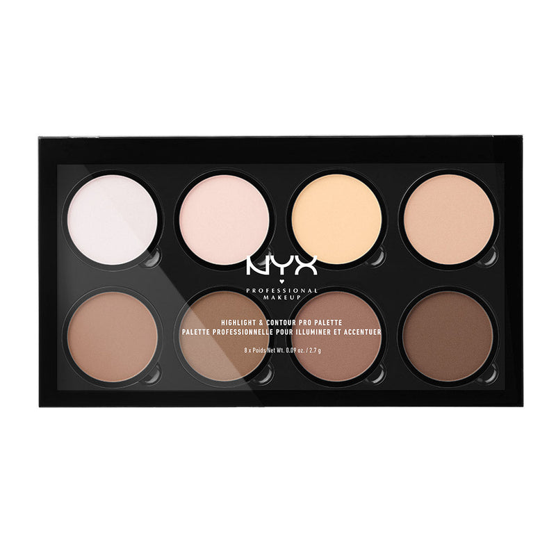 NYX Professional Makeup Highlight & Contour Pro Palette. Säraandja ja kontuurimispalett 8-osaline 21.6g