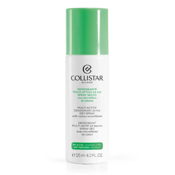 Collistar Multi-Active Deodorant 24 Hours Dry Spray With Cotton Microfibres Alcohol Free. Alkoholivaba kuivsprei deodorant 125ml