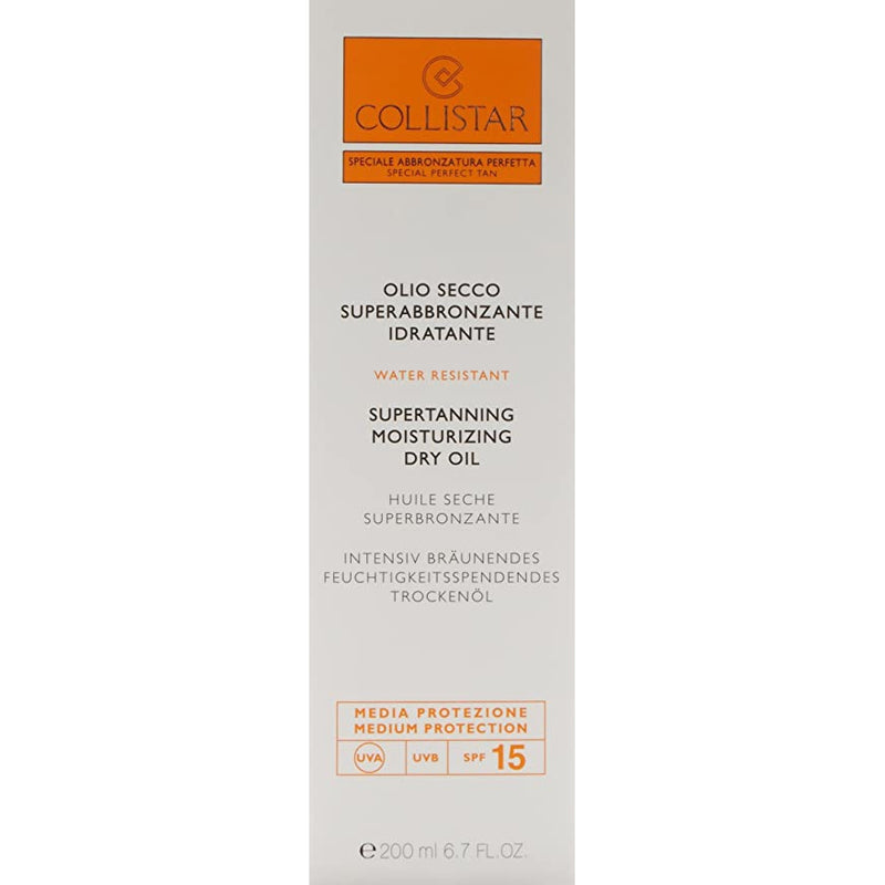 Collistar Supertanning Dry Oil SPF15 Water Resistent. Veekindel kuiv päevitusõli 200ml