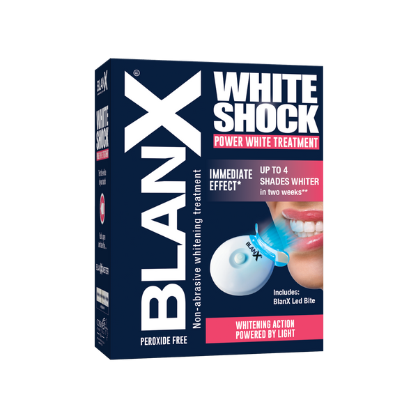 Blanx White Shock Power White Treatment + Led Bite. Hambaid valgendav hooldusvahend + Led Bite aktivaator 50ml