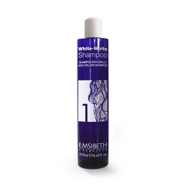 Emsibeth White-White Anti-Yellow Shampoo. Kollast neutraliseeriv šampoon blondidele juustele 250ml