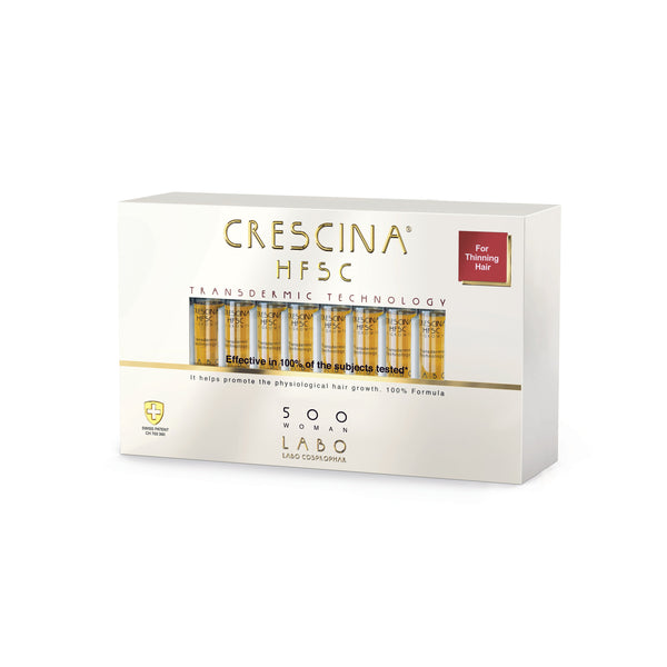 Crescina  Transdermic HFSC 500* Woman For Thinning Hair 3,5ml; 20 Vials. Juuste hõrenemisvastased ampullid 500* naistele 3,5ml x 20 ampulli