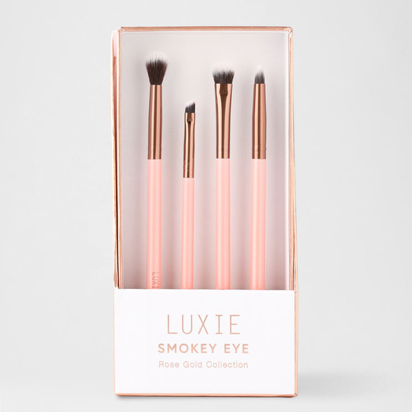 Luxie Rose Gold Collection Smokey Eye Brush Set. Suitsuse silmameigi pintslite komplekt 4tk