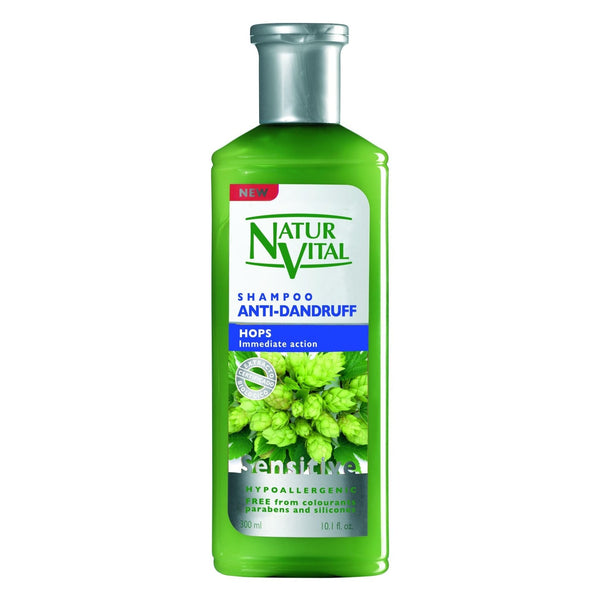 Natur Vital Sensitive Shampoo Anti Dandruff Hops Immediate Action. Kõõmavastane šampoon humalaga 300ml
