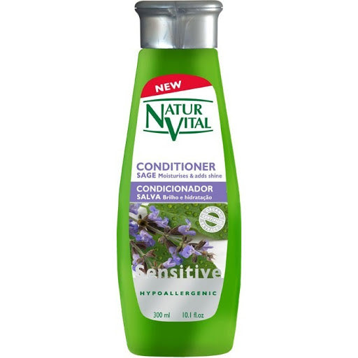 Natur Vital Sensitive Conditioner Sage Moisturises And Add Shine. Niisutav ja läiget andev palsam salveiga tundlikule peanahale 300ml