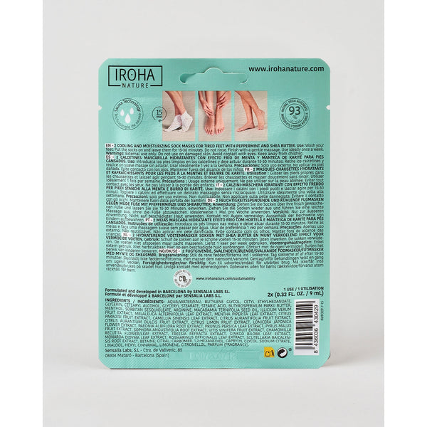 Iroha Nature Relax Foot Mask Socks Peppermint. Hooldavad sokid jalgadele piparmündiekstraktiga 1 paar