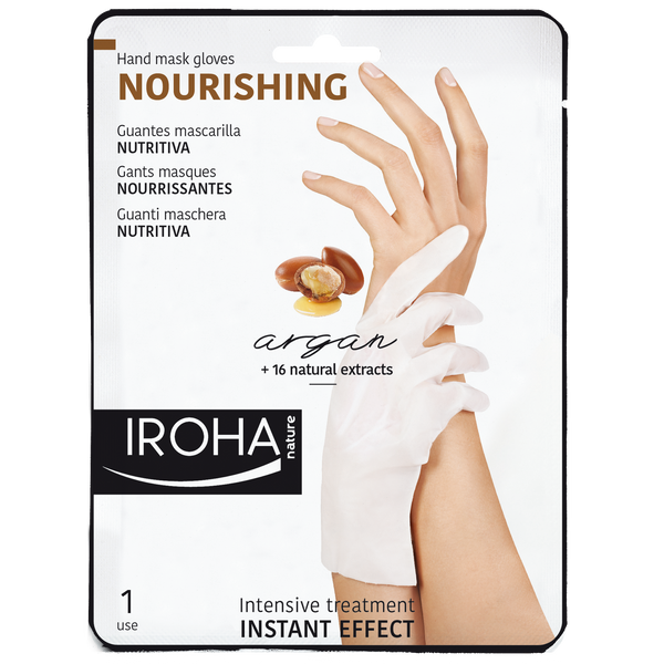 Iroha Nature Nourishing Hand Mask Gloves Argan. Hooldavad kindad kätele ja küüntele argaaniaõliga 1 paar