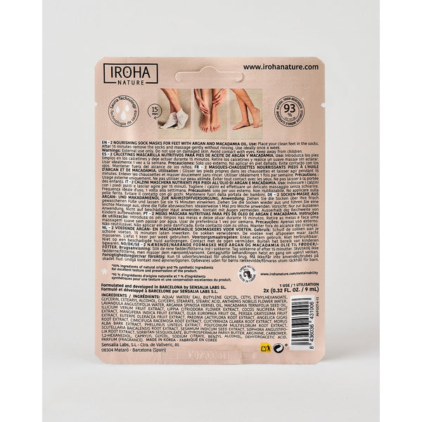 Iroha Nature Nourishing Foot Mask Socks Argan. Hooldavad sokid jalgadele argaaniaõliga 1 paar