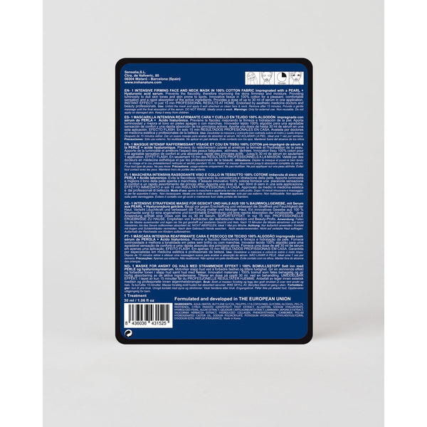 Iroha Nature Firming 100% Cotton Face And Neck Sheet Mask Pearl. Puuvillakangast pinguldav näo- ja kaelamask pärli ja hüaluroonhappega 1tk