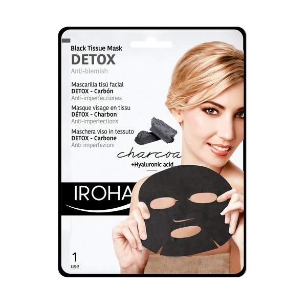 Iroha Nature Black Tissue Mask Anti-Blemish Detox Charcoal. Puhastav kangasmask söega 1tk