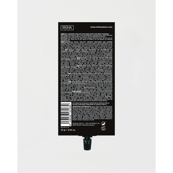 Iroha Nature Peel-Off Mask Detox Impurities Charcoal. Sügavpuhastav peel-off mask söega 18g
