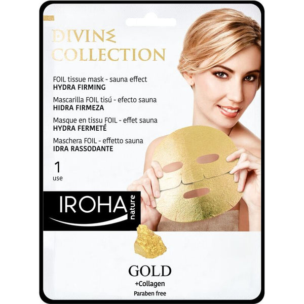 Iroha Nature Divine Foil Tissue Mask Firming Gold + Collagen. Pinguldav fooliummask kulla ja kollageeniga 1tk