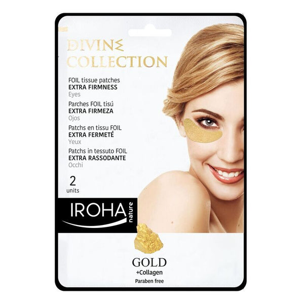 Iroha Nature Divine Foil Tissue Eye Patches Extra Firmness Gold + Collagen. Fooliumist pinguldavad silmamaskid kulla ja kollageeniga 1 paar