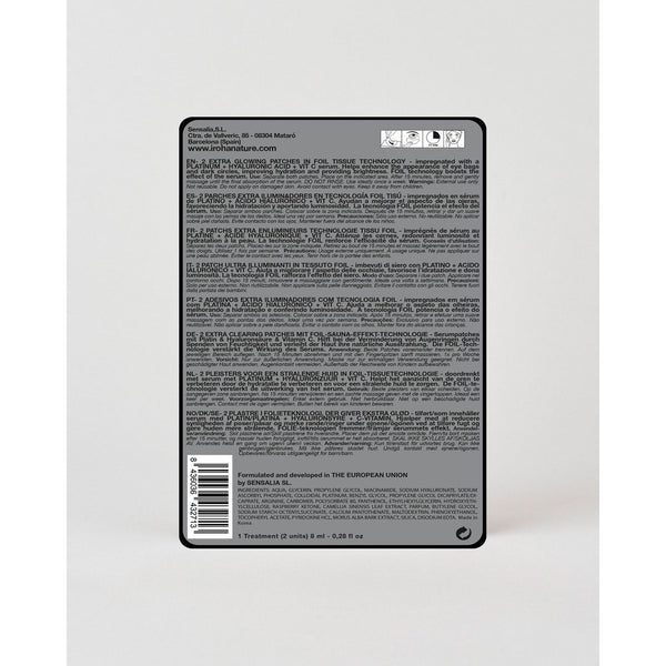 Iroha Nature Divine Foil Tissue Eye Patches Extra Glowing Platinum. Fooliumist silmapadjad plaatina ja hüaluroonhappega 1 paar