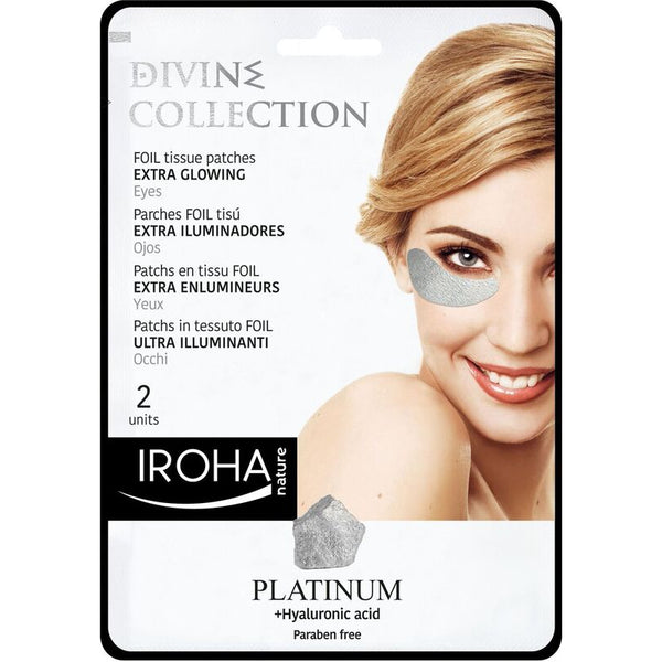 Iroha Nature Divine Foil Tissue Eye Patches Extra Glowing Platinum. Fooliumist silmapadjad plaatina ja hüaluroonhappega 1 paar
