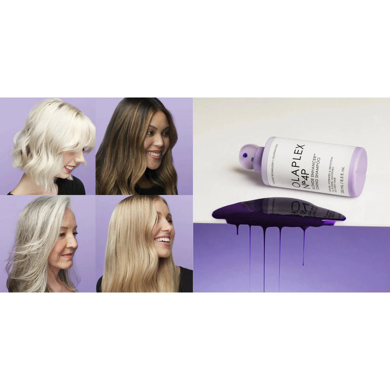 Olaplex No.4P Bond EnhancerTM Toning Shampoo Repairs, Hydrates & Brightens All Blonde, Lightened And Grey Hair. Lilla tooniv šampoon 250ml