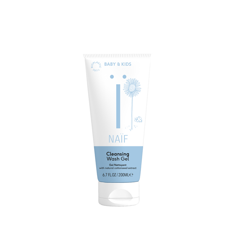 Naïf Baby & Kids Cleansing Wash Gel. Pisaravaba pesugeel puuvillaseemne ekstraktiga beebidele/lastele 200ml