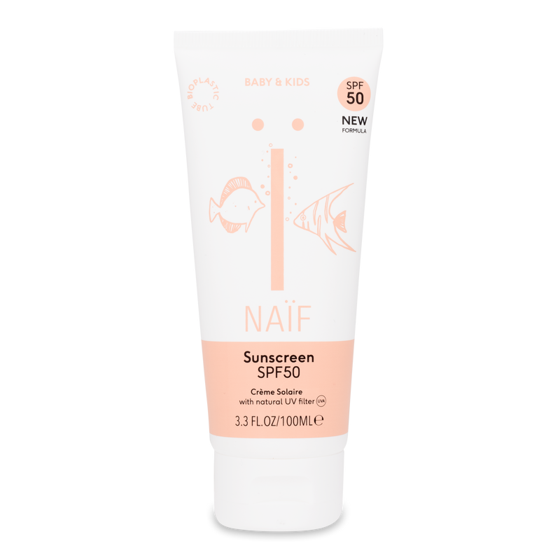 Naïf Baby & Kids Sunscreen SPF50 With Natural UV Filter. Naturaalse päikesekaitsefiltriga kreem beebidele/lastele 100ml