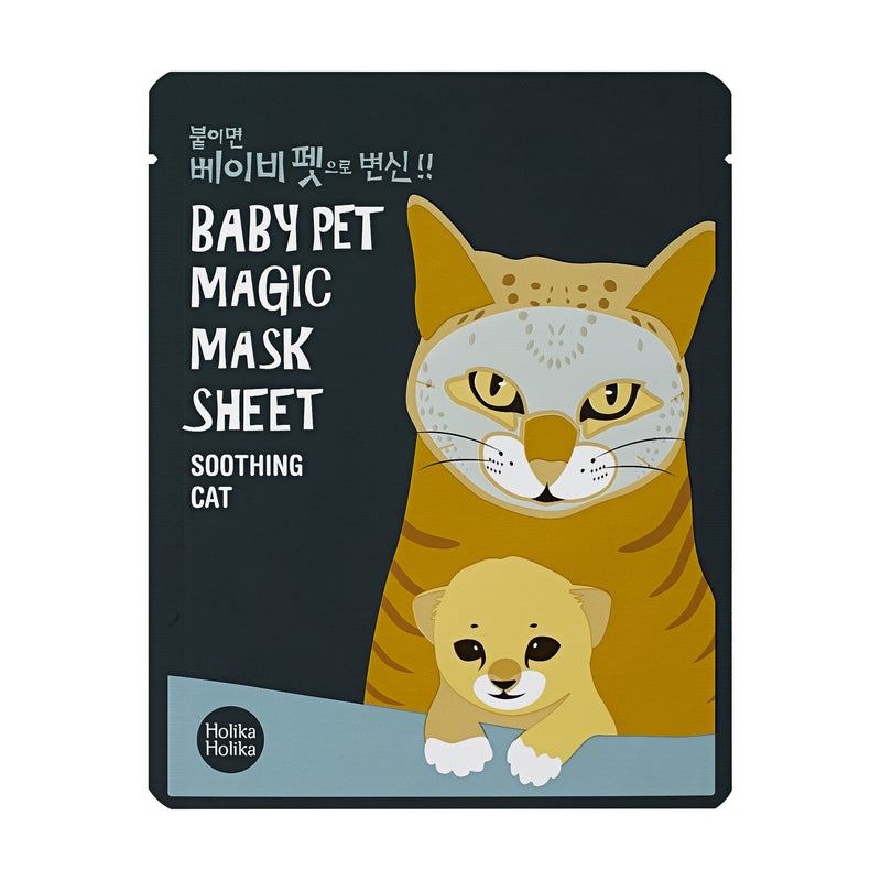Holika Holika  Baby Pet Magic Mask Sheet Soothing, Cat. Rahustav ja niisutav kangasmask, kass 22ml