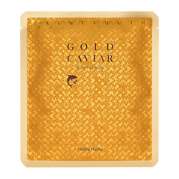 Holika Holika  Prime Youth Gold Caviar Gold Foil Mask. Fooliumist näomask kaaviari ja kullaga 25g