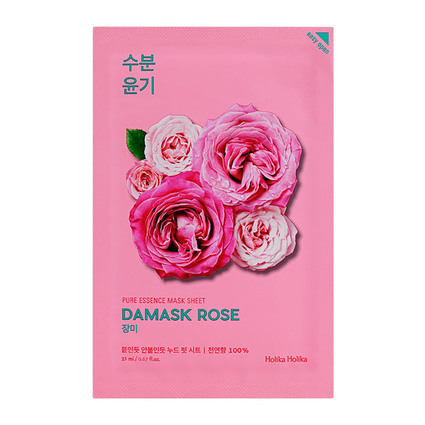 Holika Holika  Pure Essence Mask Sheet Damask Rose, Moisture+Glow. Sügavniisutav kangasmask Damaskuse roosi õliga 23ml