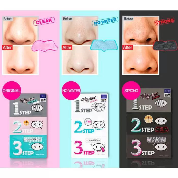 Holika Holika  Pig-Clear Blackhead 3-Step Kit Honey Gold. Ninapooride puhastuskomplekt taruvaigu ekstrakti ja kullaosakestega 8g