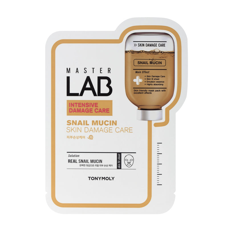 Tonymoly Master Lab Sheet Mask Snail Mucin, Skin Damage Care. Vananemisvastane kangasmask teolimaekstraktiga 19g