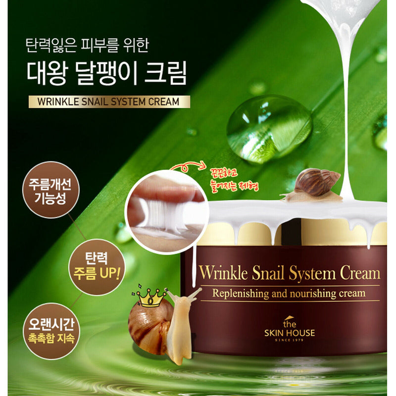 The Skin House Wrinkle Snail System Cream, Replenishing And Nourishing. Vanemisvastane toitev näokreem teolimaga 100ml