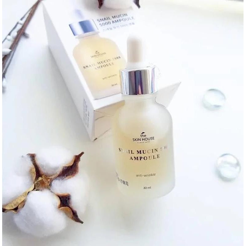 The Skin House Snail Mucin 5000 Ampoule, Anti-Wrinkle. Vananemisvastane näoseerum teolimaga 30ml