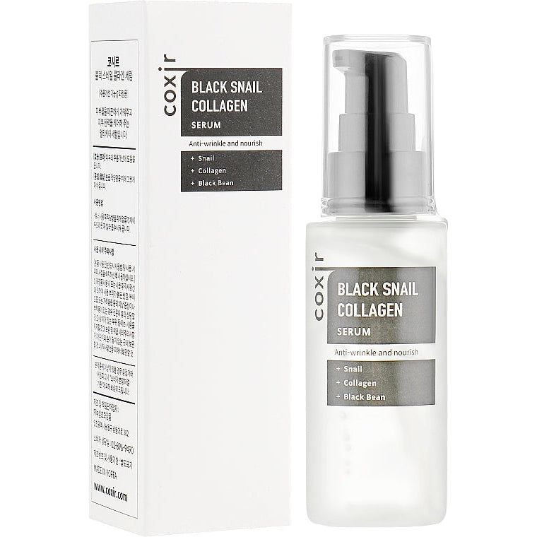 Coxir Black Snail Collagen Serum, Anti-Wrinkle And Nourish. Kortsuvastane toitev seerum kollageeni ja teolimaga 50ml