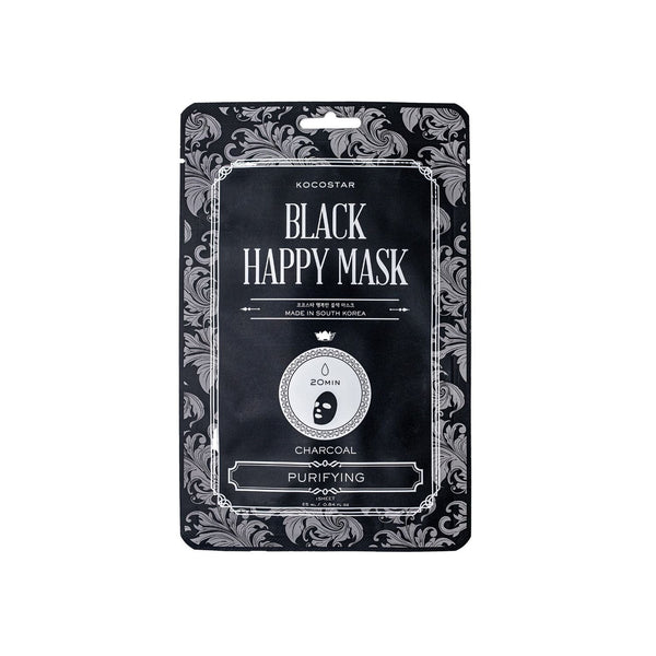 Kocostar Black Happy Mask, Charcoal Purifying. Puhastav kangasmask aktiivsöega 25ml