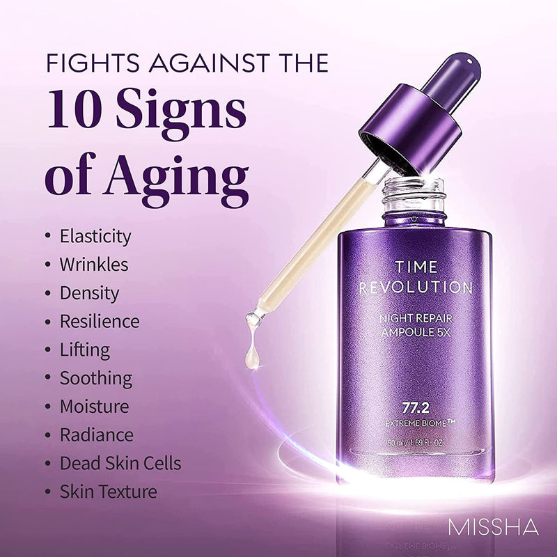 Missha Time Revolution Night Repair Ampoule 5X. Ööampullid kõikidele nahatüüpidele 50ml