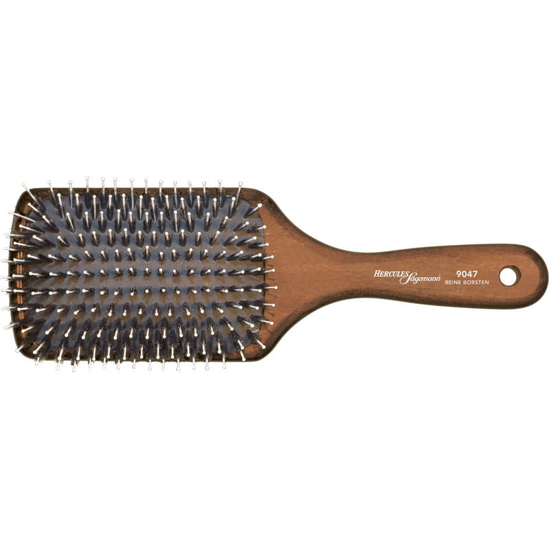 Hercules Sägemann Wellness Brush L-255mm 9047 Natural Boar Bristles. Lapik 11-realine juuksehari tume puit