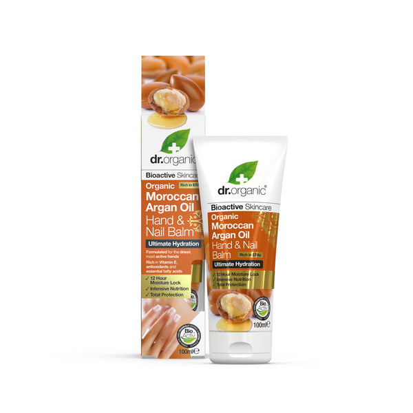 Dr Organic Moroccan Argan Oil Night Hand & Nail Balm. Argaaniaõli 12-tundi niisutav käte- ja küünekreem 100ml