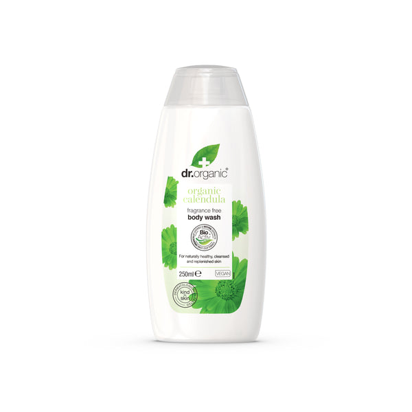 Dr Organic Calendula Fragrance Free Body Wash. Saialille lõhnatu dušigeel 250ml