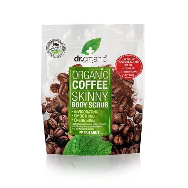 Dr Organic Coffee Skinny Body Scrub Fresh Mint. Kohvi kehakoorija mündiga 200g