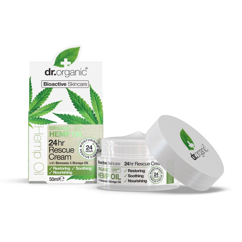 Dr Organic Hemp Oil 24Hr Rescue Cream. Kanepiõli 24h taastav kreem 50ml