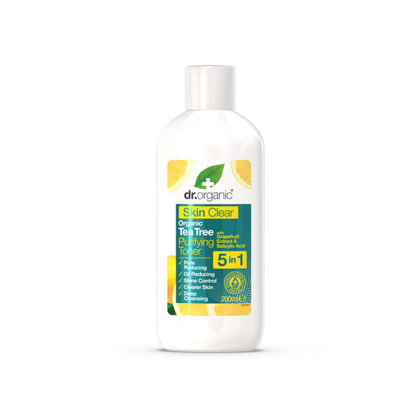 Dr Organic Skin Clear Tea Tree Purifying Toner 5 In 1. Skin Clear poore ahendav sügavpuhastav näotoonik 200ml