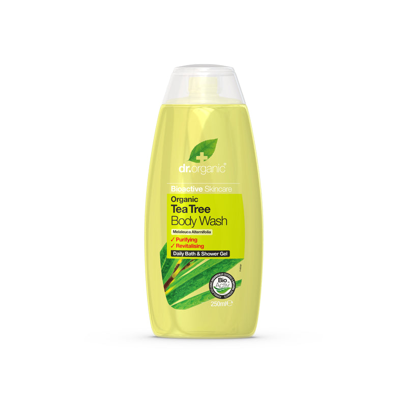 Dr Organic Tea Tree Body Wash. Teepuuõli puhastav dušigeel 250ml