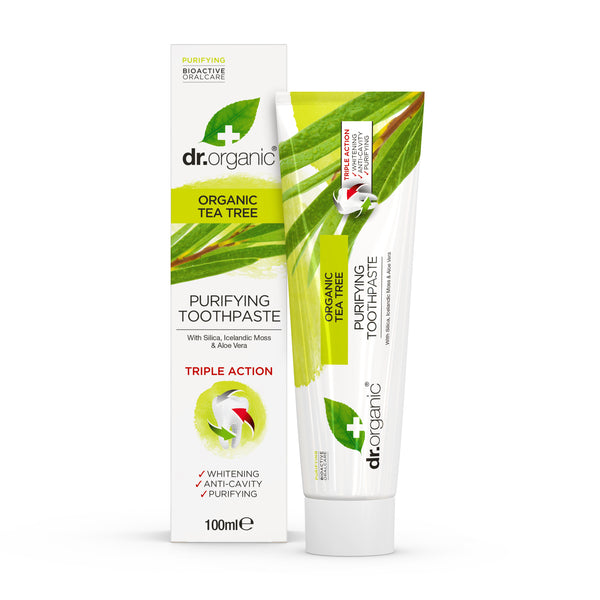 Dr Organic Tea Tree Purifying Toothpaste. Teepuuõli valgendav hambapasta 100ml