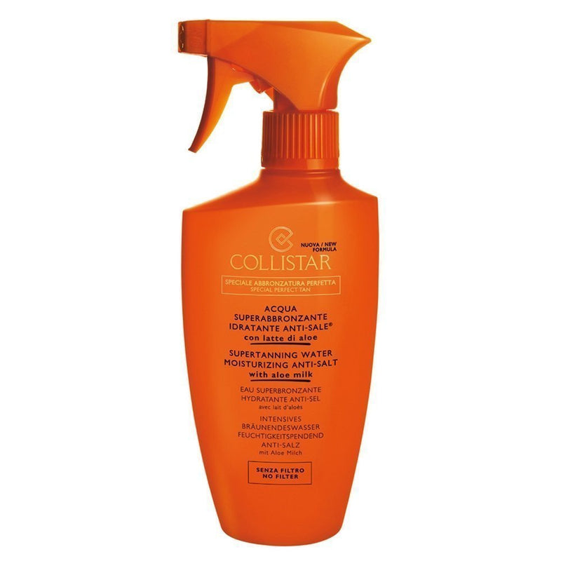 Collistar Supertanning Water Moisturizing Anti-Salt With Aloe Milk No Filter. Aaloepiimaga soolavastane päikesefiltrita päevitusvesi 400ml