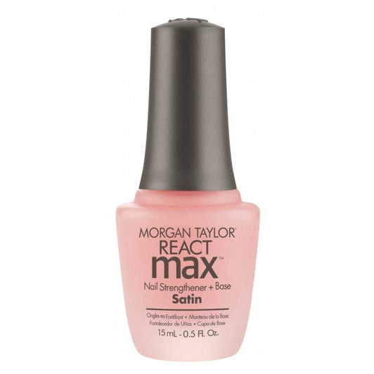 Morgan Taylor React Max Satin 2-in-1 Nail Strengthener + Extended Wear Base Coat. Küünetugevdaja + kauapüsiv matt aluslakk 15ml